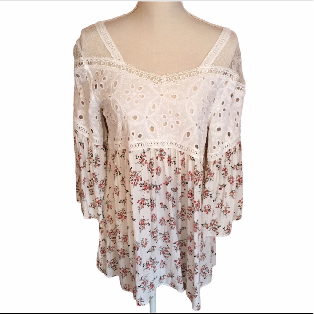 VICI Boho Eyelet Detail Blouse S